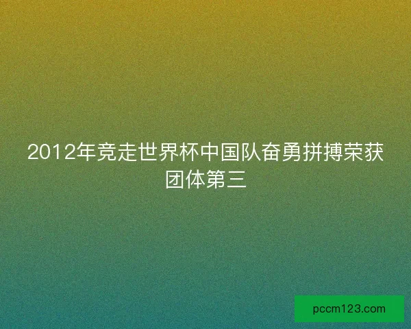 2012年竞走世界杯中国队奋勇拼搏荣获团体第三